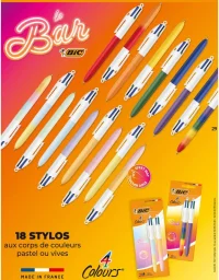 BIC 4 Colours 18 stylos aux corps de couleurs pastel ou vives