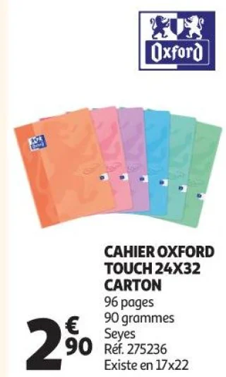 CAHIER OXFORD TOUCH 24X32 CARTON