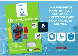 10 protège-livres Handicap International Spider-Man