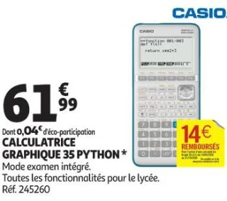 CALCULATRICE GRAPHIQUE 35 PYTHON CASIO