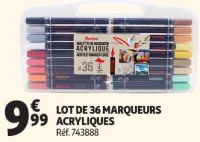 LOT DE 36 MARQUEURS ACRYLIQUES Auchan